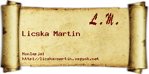 Licska Martin névjegykártya